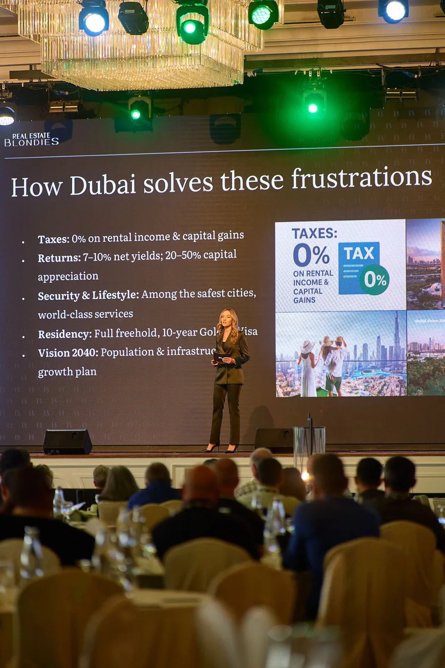 Angelika Grube on stage at Nomad Capitalist Live 2025